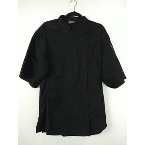 Chef Code Jacket Unisex 2XL Black Short Sleeve Pockets Stretch Comfort